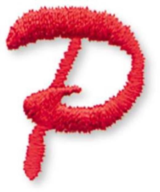 Picture of Script-Letter P Machine Embroidery Design