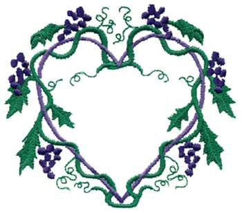 Grapevine Heart Machine Embroidery Design