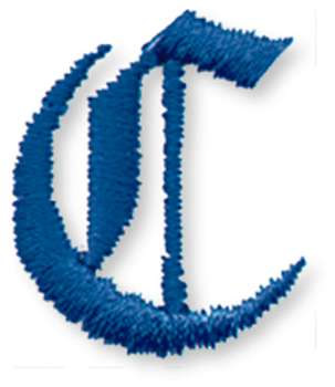 Old Style Letter C Machine Embroidery Design