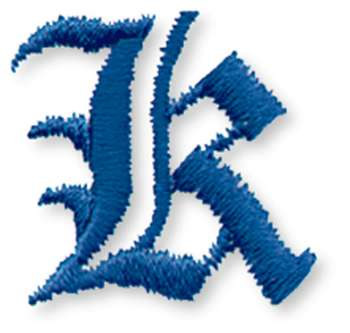 Old Style Letter K Machine Embroidery Design