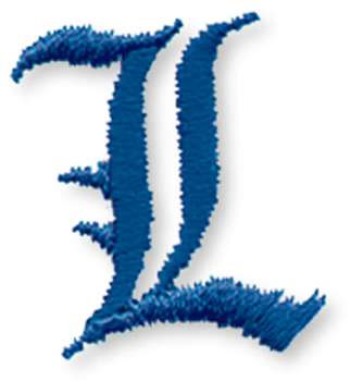 Old Style Letter L Machine Embroidery Design
