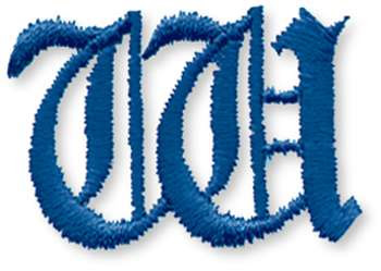 Old Style Letter W Machine Embroidery Design