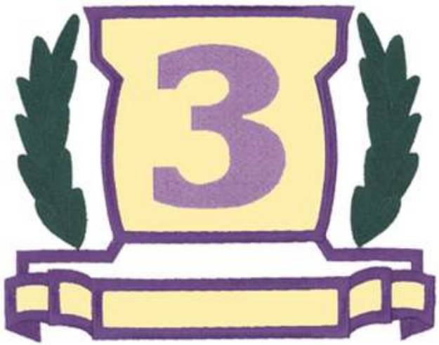 Picture of Applique Number 3 Machine Embroidery Design