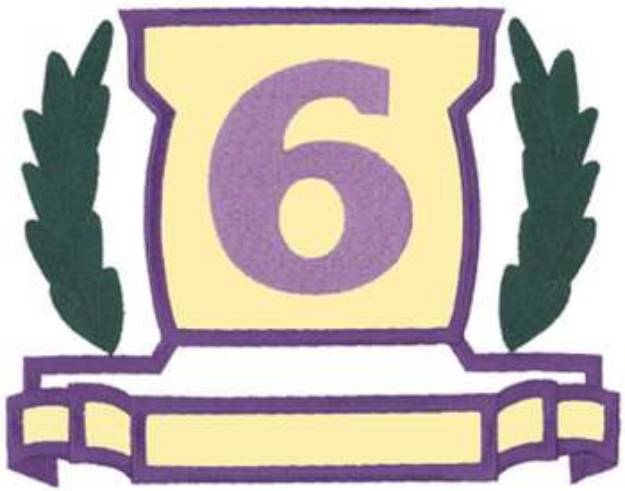 Picture of Applique Number 6 Machine Embroidery Design