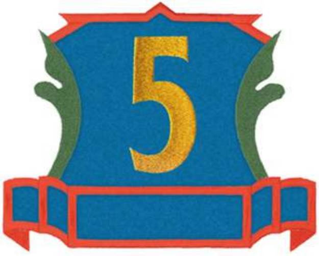 Picture of Applique Number 5 Machine Embroidery Design
