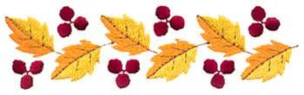 Picture of Leaves & Berries Machine Embroidery Design