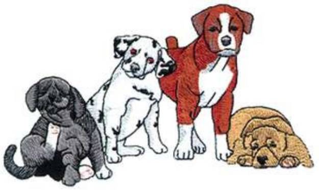 Picture of Puppies Machine Embroidery Design