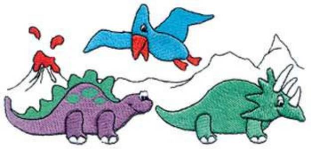 Picture of Dinosaurs Machine Embroidery Design