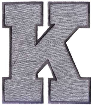 Block Letter K Machine Embroidery Design