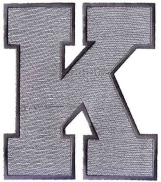 Picture of Block Letter K Machine Embroidery Design