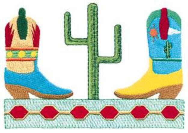 Picture of Southwest Boots Machine Embroidery Design