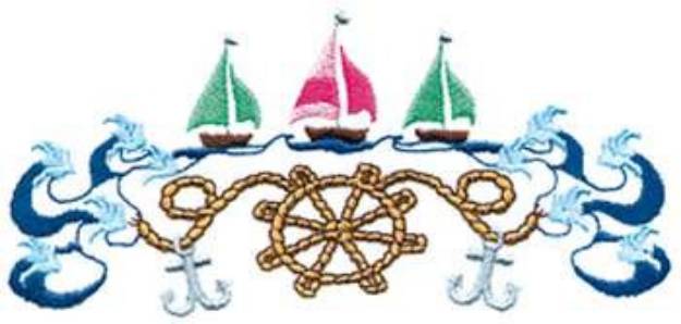 Picture of Nautical Scene Machine Embroidery Design