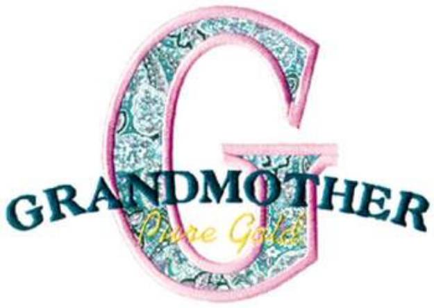 Picture of Grandmother Applique Machine Embroidery Design