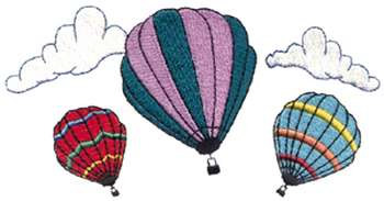Hot Air Balloons Machine Embroidery Design