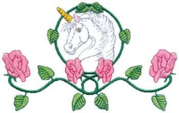 Picture of Unicorn And Roses Machine Embroidery Design