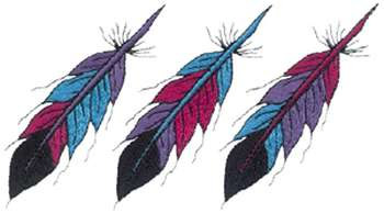 3 Feathers Machine Embroidery Design