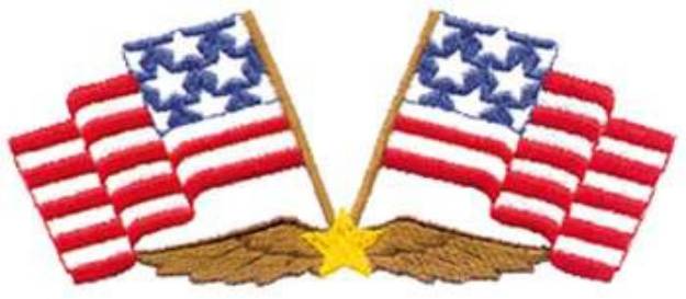 Picture of USA Flags Machine Embroidery Design