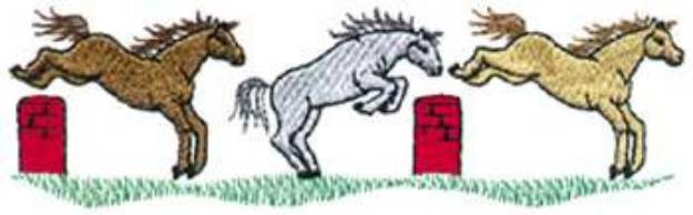 Picture of Jumping Horses Machine Embroidery Design