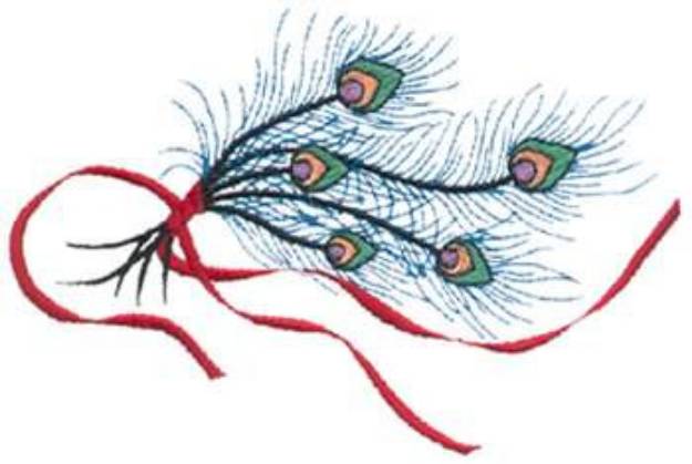 Picture of Peacock Feathers Machine Embroidery Design