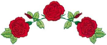 Three Roses Machine Embroidery Design
