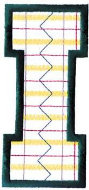 Picture of Plaid Letter I Machine Embroidery Design