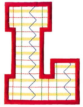 Plaid Letter L Machine Embroidery Design