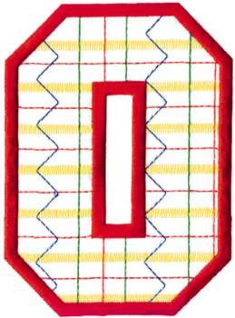 Picture of Plaid Letter O Machine Embroidery Design