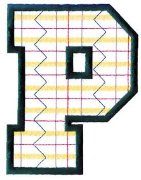 Picture of Plaid Letter P Machine Embroidery Design