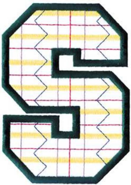 Picture of Plaid Letter S Machine Embroidery Design