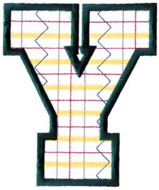 Picture of Plaid Letter Y Machine Embroidery Design