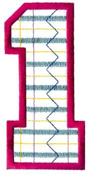 Plaid Number 1 Machine Embroidery Design