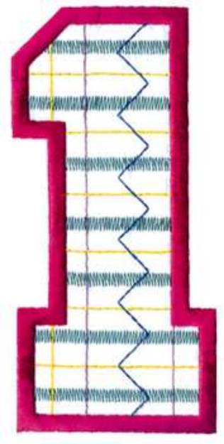 Picture of Plaid Number 1 Machine Embroidery Design