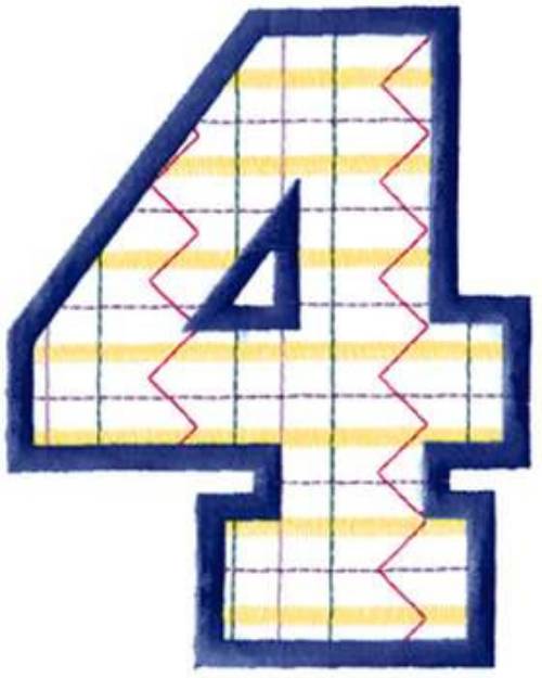 Picture of Plaid Number 4 Machine Embroidery Design