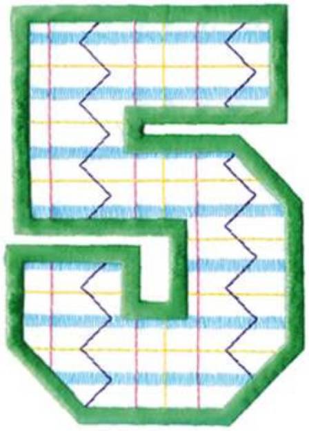 Picture of Plaid Number 5 Machine Embroidery Design