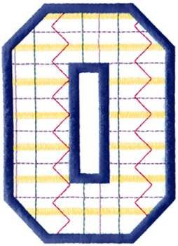 Plaid Number 0 Machine Embroidery Design