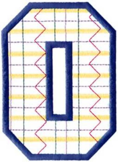 Picture of Plaid Number 0 Machine Embroidery Design