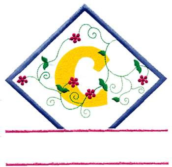 Vine Letter C Machine Embroidery Design