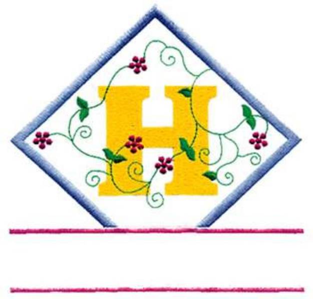Picture of Vine Letter H Machine Embroidery Design