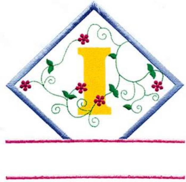 Picture of Vine Letter I Machine Embroidery Design