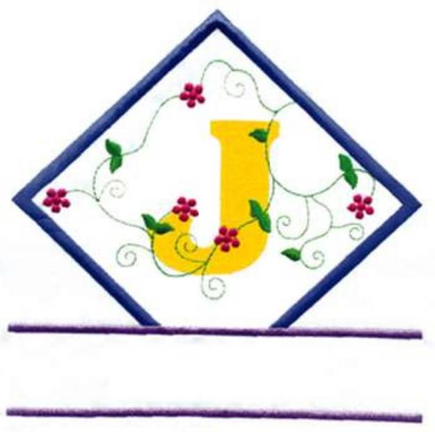 Picture of Vine Letter J Machine Embroidery Design