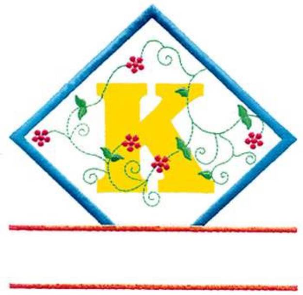 Picture of Vine Letter K Machine Embroidery Design