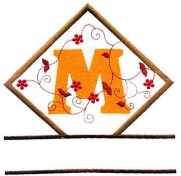 Picture of Vine Letter M Machine Embroidery Design