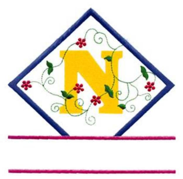 Picture of Vine Letter N Machine Embroidery Design