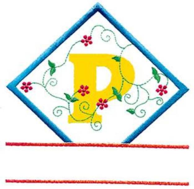 Picture of Vine Letter P Machine Embroidery Design