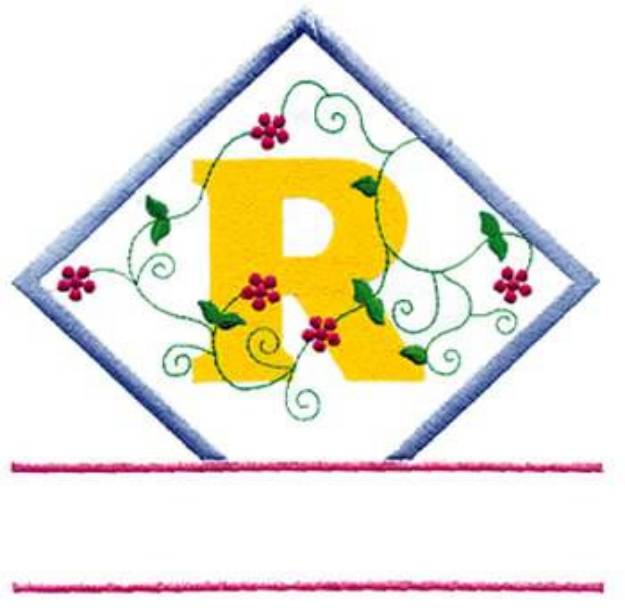 Picture of Vine Letter R Machine Embroidery Design