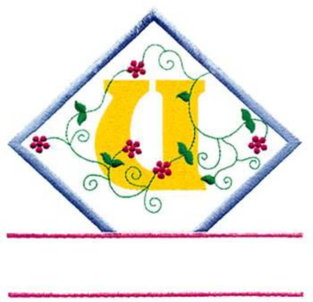 Picture of Vine Letter U Machine Embroidery Design