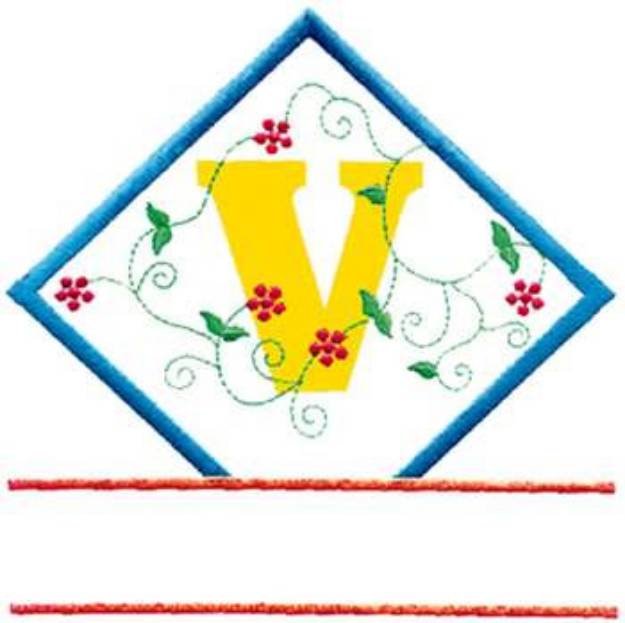 Picture of Vine Letter V Machine Embroidery Design