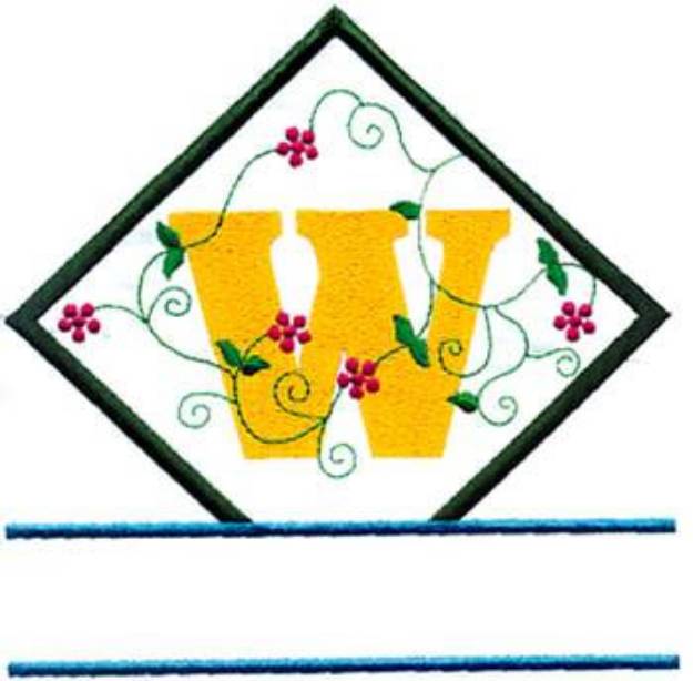 Picture of Vine Letter W Machine Embroidery Design