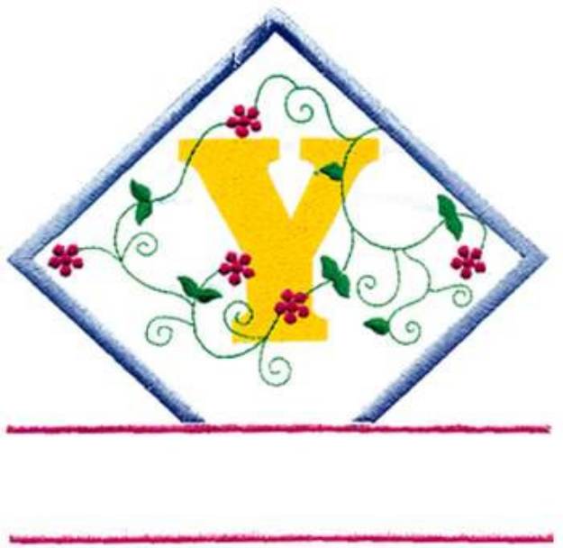Picture of Vine Letter Y Machine Embroidery Design