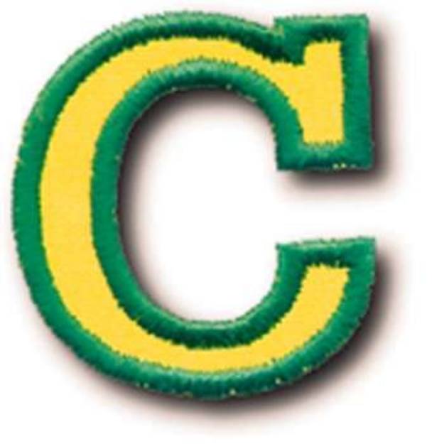 Picture of Athletic Letter C Machine Embroidery Design